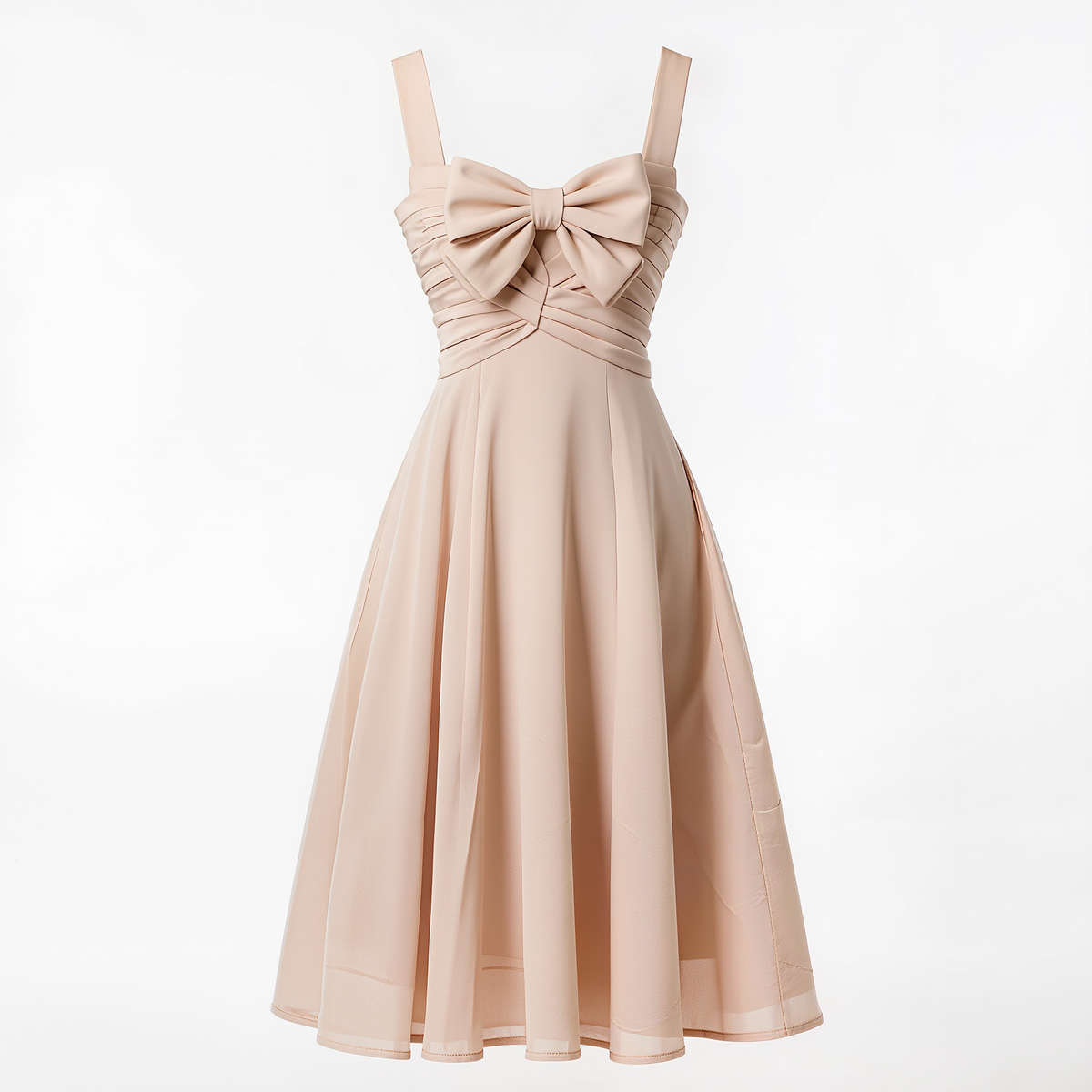 Colette Bow-Front Ruched Midi Dress