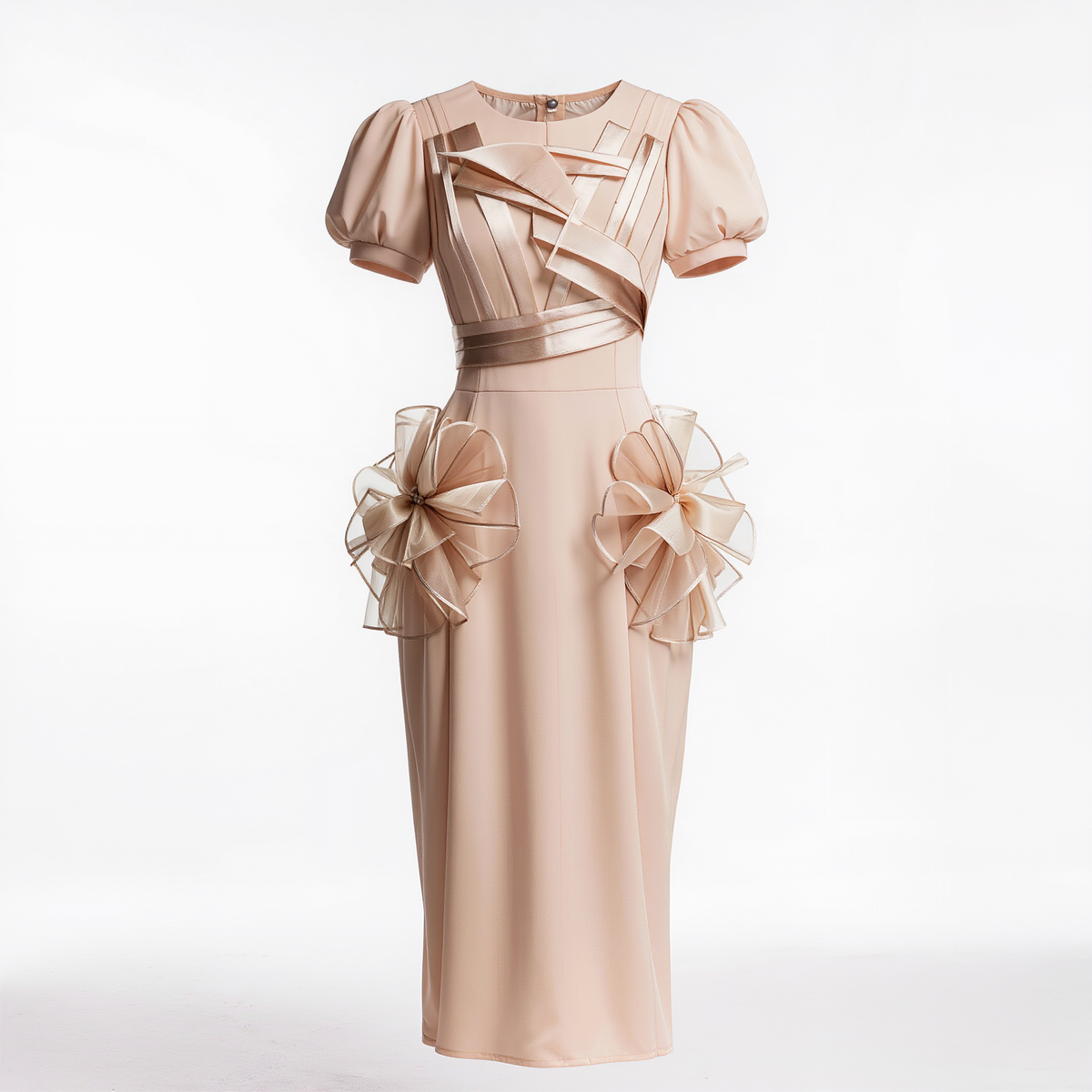 Aurelia Sculptural Floral Appliqué Maxi Dress