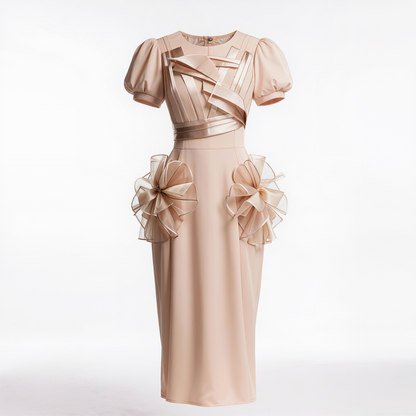 Aurelia Sculptural Floral Appliqué Maxi Dress