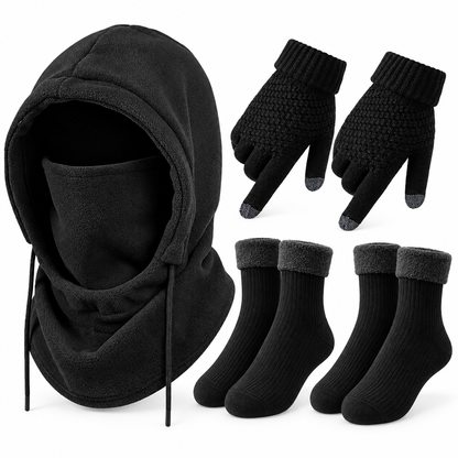 Unisex Adult Plain Winter Warm Multi-Pieces Outdoor Wear Set